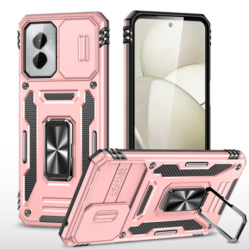 Moto G 5G 2024 Armor PC + TPU Camera Shield Phone Case - Rose Gold
